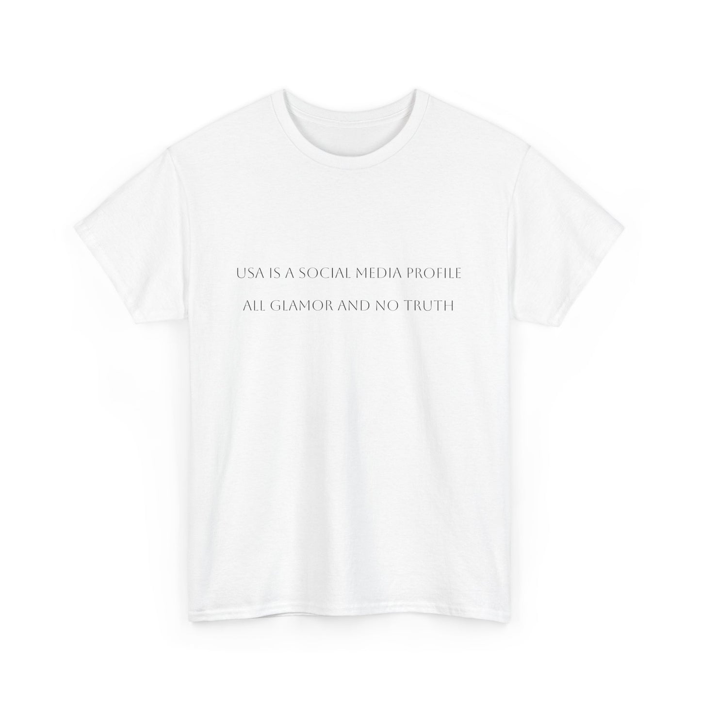 USA is a social media profile.... Satire T-Shirt: Dark Humor Political Tee